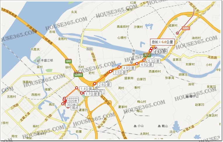 板桥到达河西只要10分钟,从地图上看,石林大公园跨过秦淮新河大桥图片