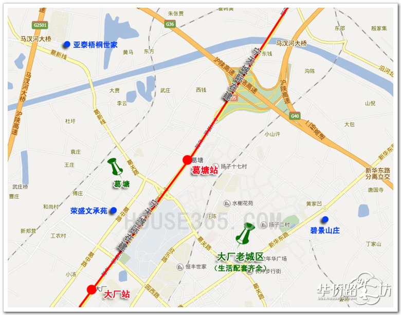 小编按楼盘区位分布,将六合整体划分为以下几个区域 葛塘新城