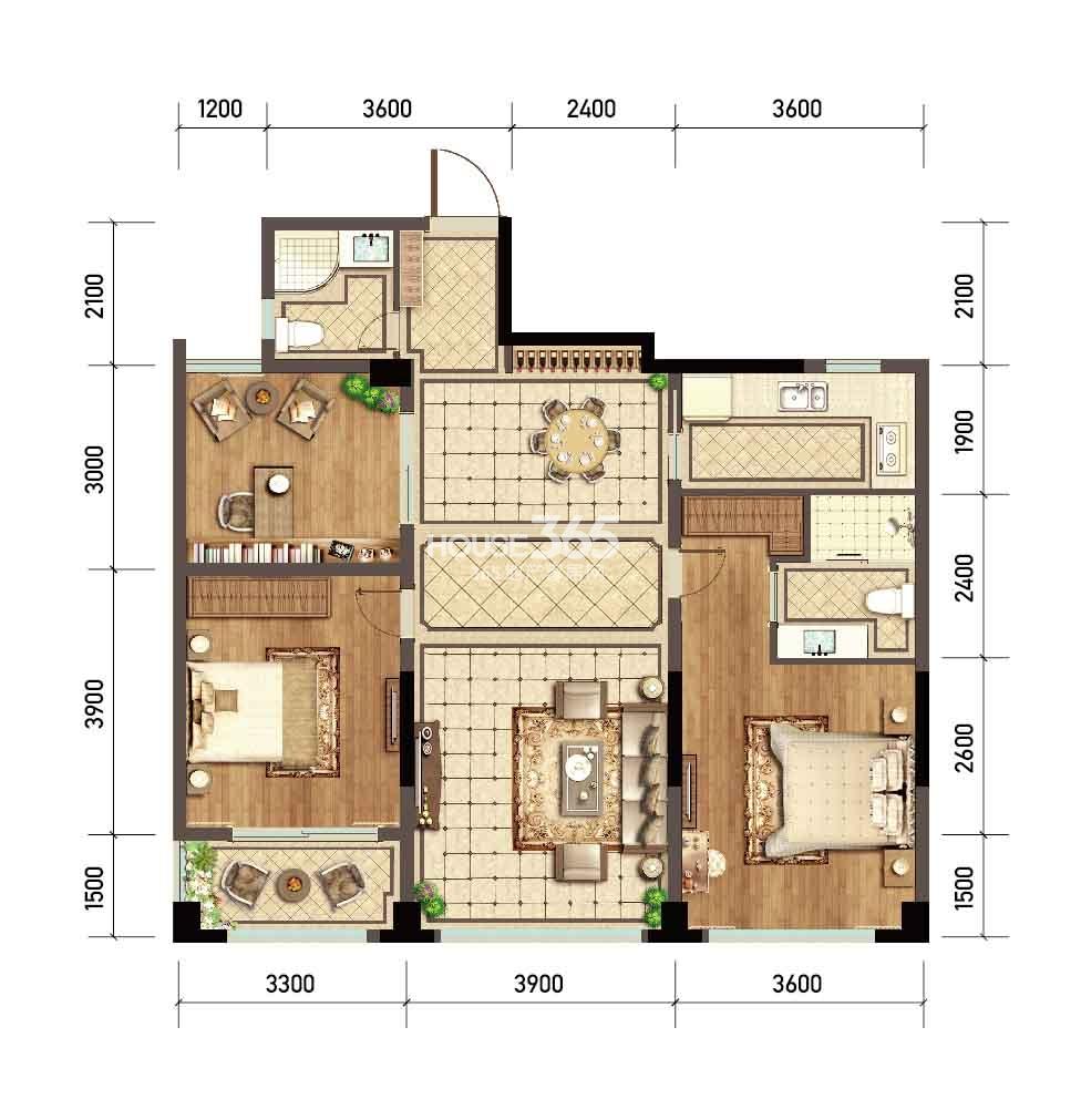 郡望府b户型 可拓展约30方